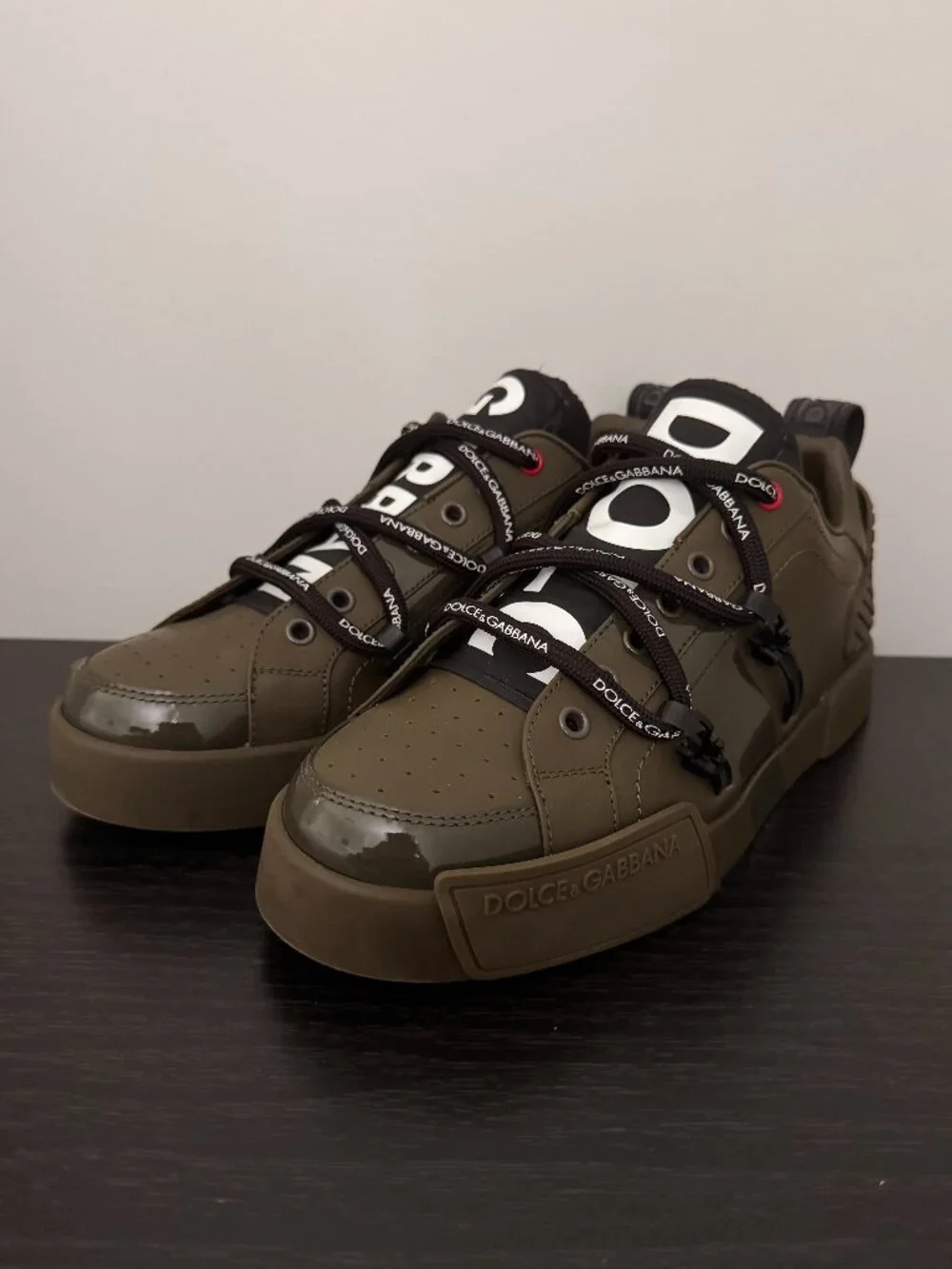 Dolce&Gabbana Portofino Men's Olive Green Low Top Sneakers CS1738 AJ986 7 (US 8)